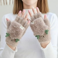 Eychin USB grijane zimske rukavice rukavice bez prstiju Furry Antlers Mittens Fau Fur Warm Soft rukavice
