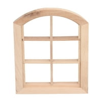 FDIT Dollhouse Namještaj, DIY Dollhouse Windows Wood sa lutkim lučnim prozorom za model grada za 1: