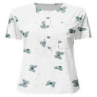 Niuer majica za ženske posade vrat ljetni vrhovi dolje majica labav kratki rukav rupu tunika tunika