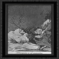 Caprichos - ploča 47: Počast majstoru crnog ukrašenog drveta uokvirenog platna Art Goya, Francisco de