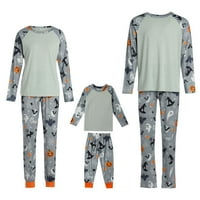 Obiteljsko podudaranje Halloween Pajamas Set Stripe Pumpkin Print Holiday Pajamas Sleep odjeća Tata