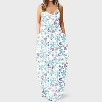 Scyoekwg ljetne haljine Trendy Clearance Lable V izrez Srednji struk Haljina za plažu Leptir Ležerne