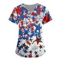 Ženski vrhovi bluza Žene kratki rukav modni grafički grafički otisci Summer Crew Crte majice Tunic Tee