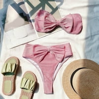 Aaimometv novi europski i američki kupaći kostimi ženski sjaj Split Bikini Wipe prsa mama bikini kupaći