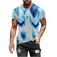 Velika i visoka ležerna majica za muškarce Ljeto kratki rukav Crew vrat 3D Print Graphic Tee Thirt Streetwear