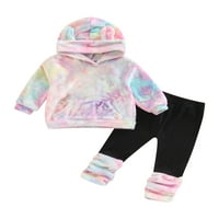 Musuos Kids Baby Girls Trackits Outfits Tip-boje ispisani dugim rukavima dukserice i ležerne hlače