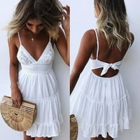 Duge ljetne haljine Linijska ljetna haljina ljetna večer Bijela haljina za plažu Žene mini party sundress