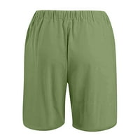 Elneeya Muška pamučna posteljina Udobne kratke hlače Summer Solid Color Casual Jogging Hratke Elastični