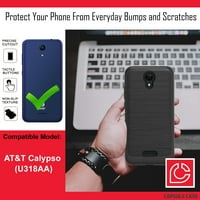 Capsule Case kompatibilan sa AT & T Calypso [otporan na otporan na teške dežurne muškarce Žene Girly Style Slim Snažna zaštita Crni poklopac kućišta telefona] za AT & T Calypso U318AA