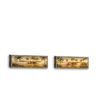 Set od - Golden Tropics II - Savremena likovna umjetnost Giclee na platnu Galerija Wrap - zidni dekor