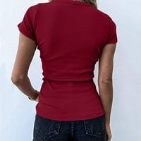 Ženski kratki rukav scroop vrat na vrhu vrpce bluza majica majica nježne košulje za plivanje za žene sa rukavima oduzete košulje za žene Ženske košulje s dugim rukavima