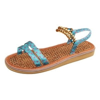 Zuwimk Womens Wedge Sandale, žene Strappy Sandal, podesive ravne sandale sa kopčenim kazom Jednostavne