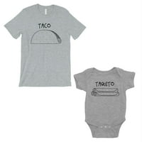 Taco taquito tata i beba odgovara odjeći sive