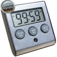 Elegantni digitalni kuhinjski tajmer, model od nehrđajućeg čelika ET-78, prikazuje 0- min. ili 0- hr,