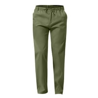 Hanas muške hlače Muške kombinezone za crtanje casual pantalone Pješačke hlače Pamuk Twill ravno-fit modernih rasteznih hlača hlače vojska zelena xl