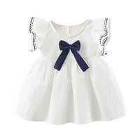 TODDLER Baby Girls Haljina Ljetni boemia ruffle bowknot kratki rukav casual line haljine za zabavu odjeću