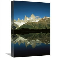u. Mt Fitzroy ogleda u jezeru u zoru, Los Glaciares NP, Patagonian Andes, Argentina Art Print - Colin