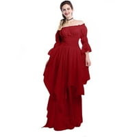 Viktorijanska haljina za žene plus veličina Cosplay princeza maskarska haljina retro flare rukave srednjevekovne