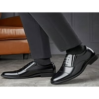 Daeful Muškarci Oxfords Formalna koža cipela Business Haljina cipele Udobne sjajne stane Ured Crne,