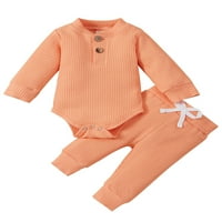 Sanviglor Toddler Outfits Solid Color Outfit odijelo dugih rukava + kratke hlače obična fotografija kože ružičasta 60
