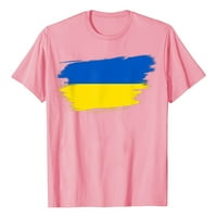 Tking modni muške ukrajinske zastave Majica pamučna majica kratkih rukava kratkih rukava majica - ružičasta