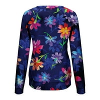 Majice Olyvenn za žene Vrhovi bluza Pulover Žene Ljeto Modni labavi povremeni šareni cvijet Print Crew