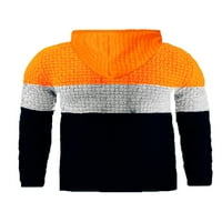 Kapreze dugih rukava pulover pletene duksere za muške tople dukseve zimske boje blok dukserirt narančasta l