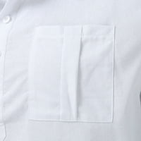 Majica za podizanje svijesti bijelog autizma Muška pamučna posteljina od punog povremenog plus veličine labave košulje muške košulje s dugim rukavima