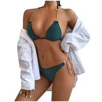 Finelylove Womens Bikini kupaći kostim podstavljeni sport BRA stil bikini zelena l