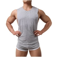 Finelylove sportske kratke hlače muškarci kompresion fit visokog struka tanka ravno ravno čvrstom vanjskom djelatnostima Grey XL