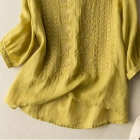 Hueook T-majice ženske plus veličine kratkih rukava, puni u boji V-izrez modni casual pulover majice