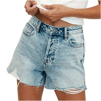 Ženske kratke hlače Ležerne prilike modne Ležerne prilike, Jeans Pocket Hlače Holice Ženske traperice Plava XL