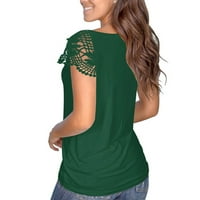 Umfun 4. srpnja Dnevne majice za žene za žene Ljetni vrhovi Ljetni V-izrez tiskani vrhovi T-majice Ležerne prilike CALCE Bluza kratkih rukava zelena 2xl