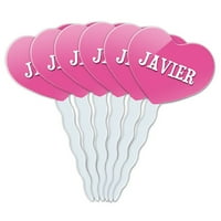 Javier Heart Love Cupcake Pick Toppers - Set od 6