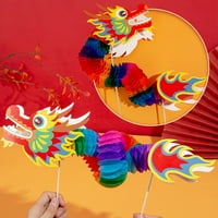 Vnanda Dragon u obliku vuče cvjetna igračka zmajeva plesna igračka realistična fino izrada proširivi zmaj festival za ukrašavanje papira viseći diy craft igračka za odrasle