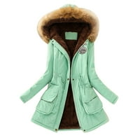 HOOD s dugim rukavima topla tanka zimska jakna za ženu čišćenje zelene veličine m