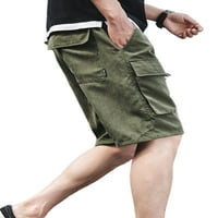 GRIANLOOK MENS mini pantalone sa džepovima dno elastične struke Ljetne kratke hlače Muškarci Leisure Teretni kratke hlače Labavi visoki struk zeleni 3xl
