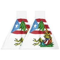 Portoriko zastava Flogh Frog Palm Tree Ručnik ručnika za kućanstvo upijajuća kuhinja ručnik ručnika za ručnik dječji ručnik
