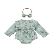 Dojenčad za djecu za djecu Room okrugli vrat Dugim rukavima Jesen Jesen povremena odjeća sa trakom za