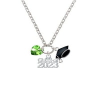 Delight nakit Lime Green Crystal Heart Silvertone klasa diplomiranja Zoey ogrlica, 28