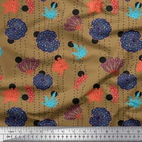 Soimoi pamučna poplin tkanina točka, lišće i cvjetna umjetnička tkanina za ispis sa širokim dvorištem