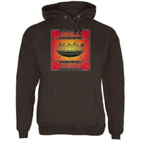 GRILL QUEEN MENS HOODIE smeđa LG