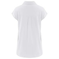 Majice usmixi za žensko ležerno labavo fit gumb dolje kardigan vrhovi ljetni casual rever s kratkim