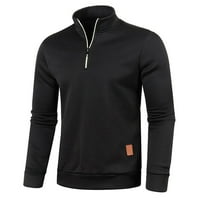 HFYIHGF Muška četvrt zip pulover Fleece obložen dugim rukavima Termalne Henley košulje postolje COLL COMFY Golf trčanje dukseri