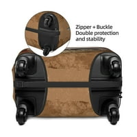 Poliesterski elastični poklopac prtljage, vintage mapa ružna lubanja uzorak prašine otporni na putni