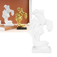 Par Figurica, smola poljubac Lover Statues prekrasan čvrst za uredsko zlato, bijelo