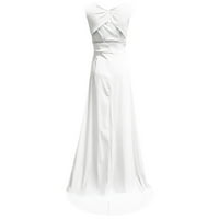 Aufmer ponude za večernje zabave Bijele haljine za žene Dame Fashion Slim Party V-izrez Solid Boja rušenje