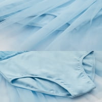 Balet Leotard mrežasta kapica bez rukava Tutus Skirted Ballerina haljina odijela za djevojčice, plava,