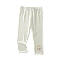 Na prodaju djevojke Hlače ljetne hlače Capri veliki zec ukrasne elastične tanke dječje hlače, bijele