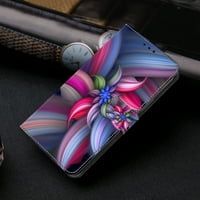 Feishell za iPhone Slim novčanike s modom šarenog uzorka obojenog, luksuzno PU kožna magnetska flip štanda utora džepnog telefonskog telefona, šareno cvijeće